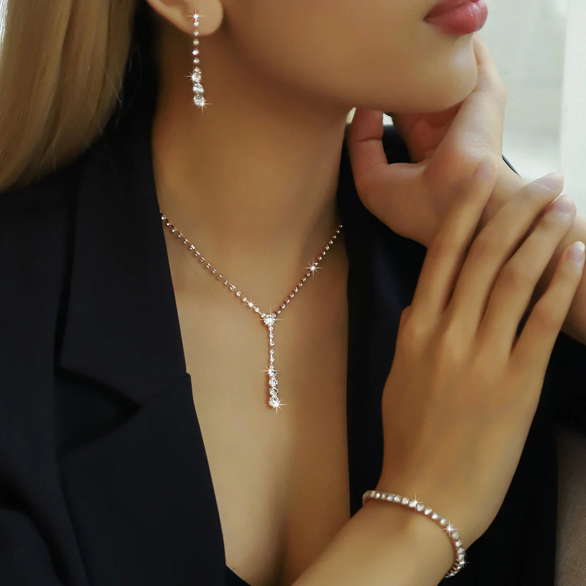 Parure de Bijoux Géométrique - 4 Pièces