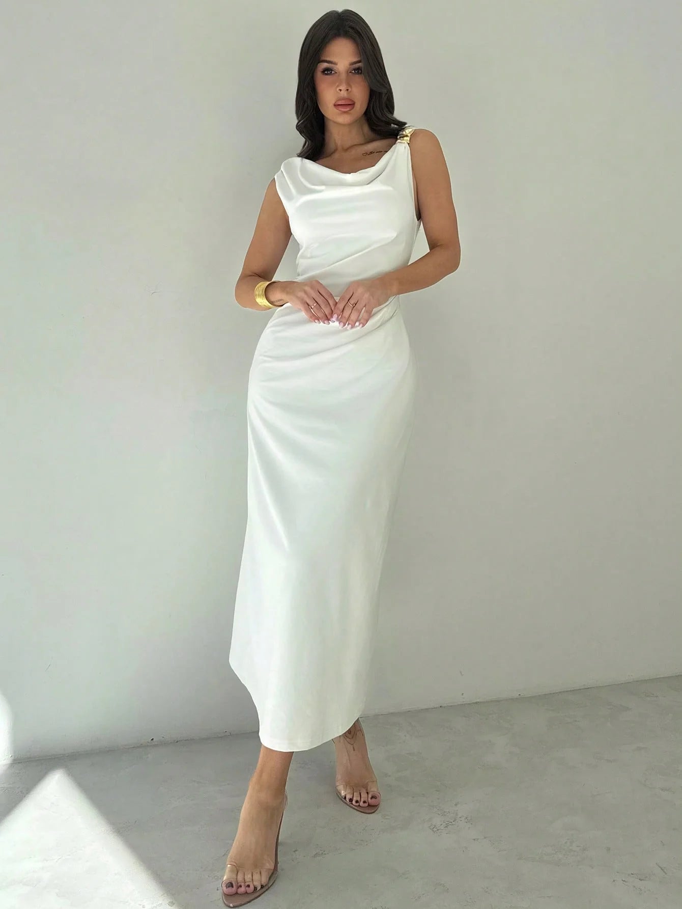 Fanny - Robe longue asymétrique à paillettes