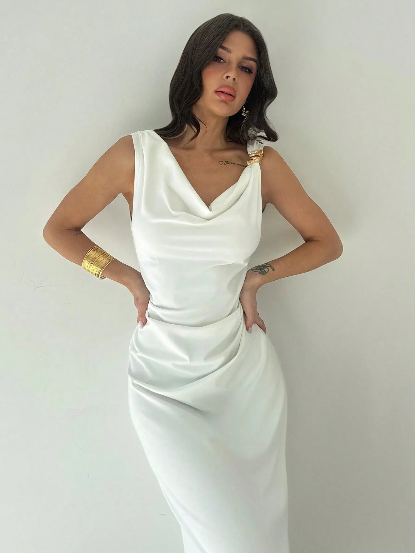 Fanny - Robe longue asymétrique à paillettes