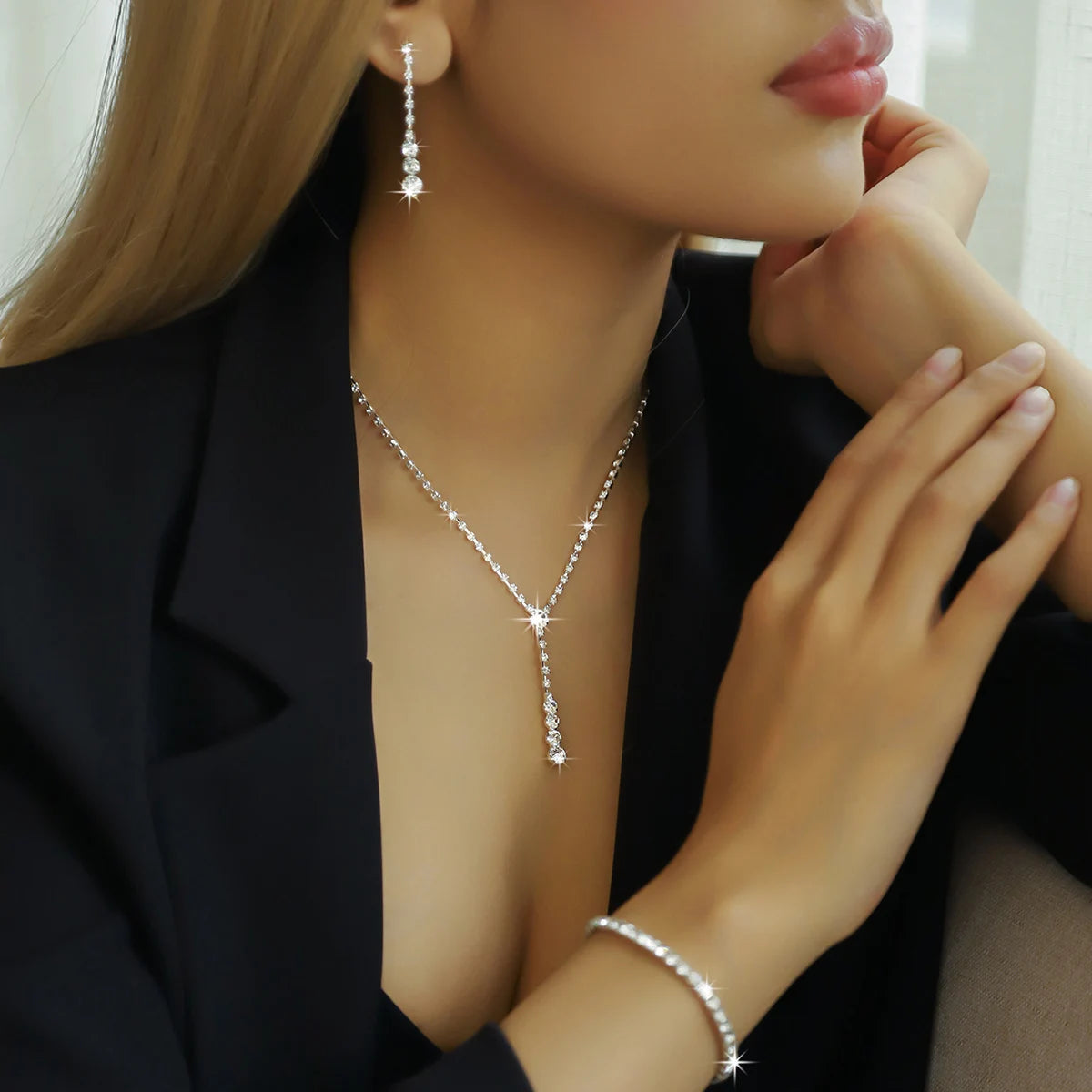 Parure de Bijoux Géométrique - 4 Pièces