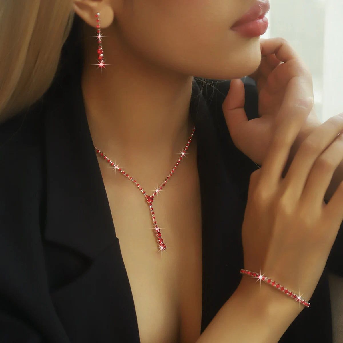 Parure de Bijoux Géométrique - 4 Pièces