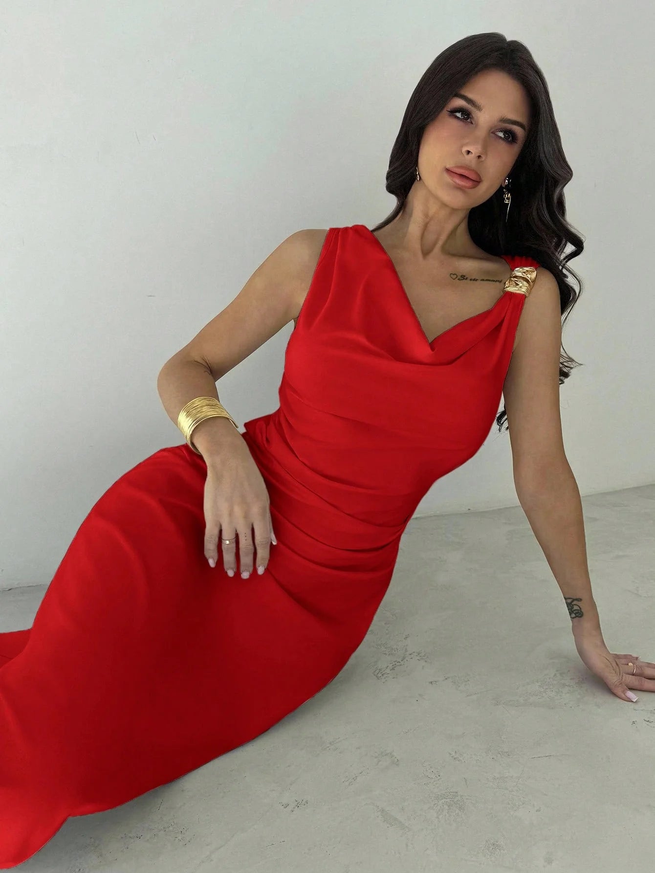 Fanny - Robe longue asymétrique à paillettes